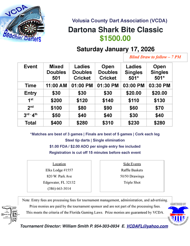 Dartona shark bite classic flyer