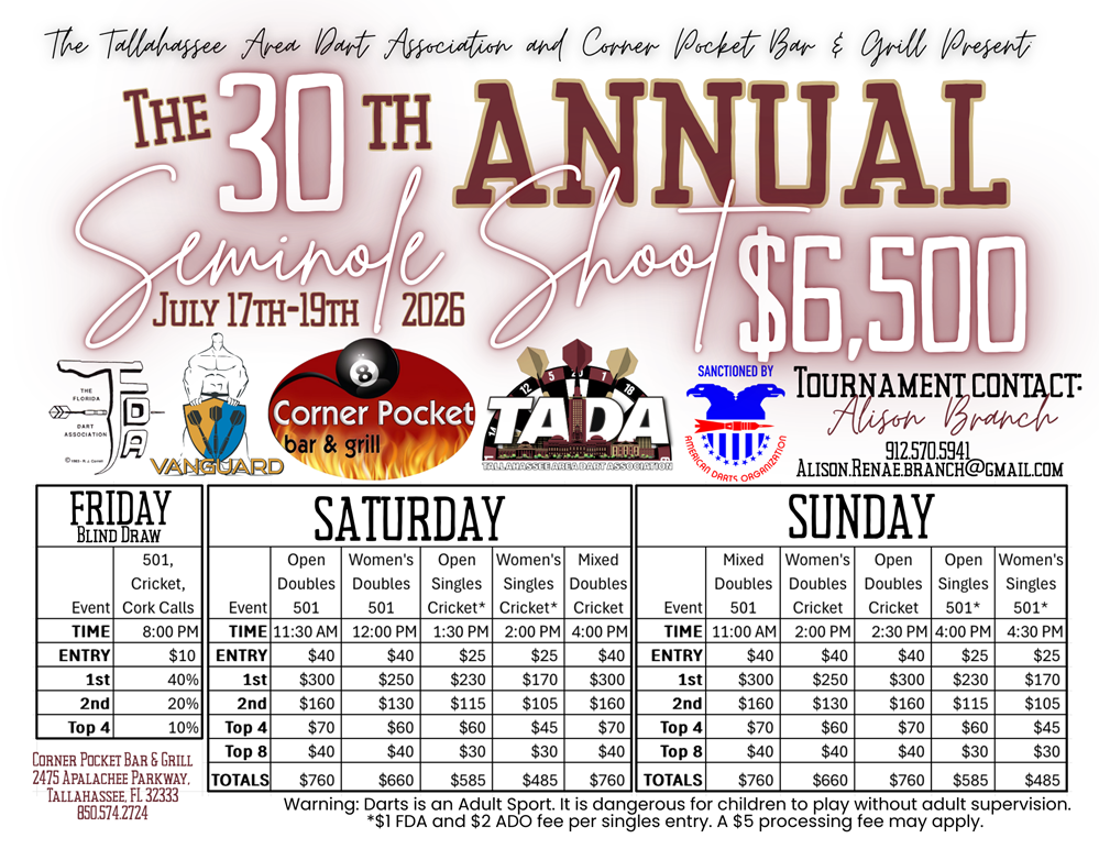 TADA seminole shoot tournament flyer